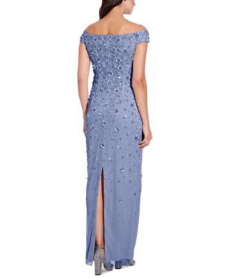 Beaded Gown In Vintage Blue ...